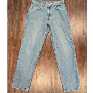 Vintage 2001 Levi's 550 Jeans Mens 35x32 Fit 33x31 Tapered Light Blue Wash Denim